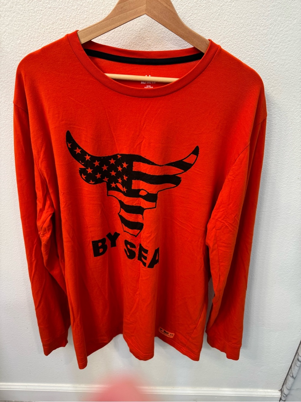 Under Armour Orange Long Sleeve Tee with Black Trim